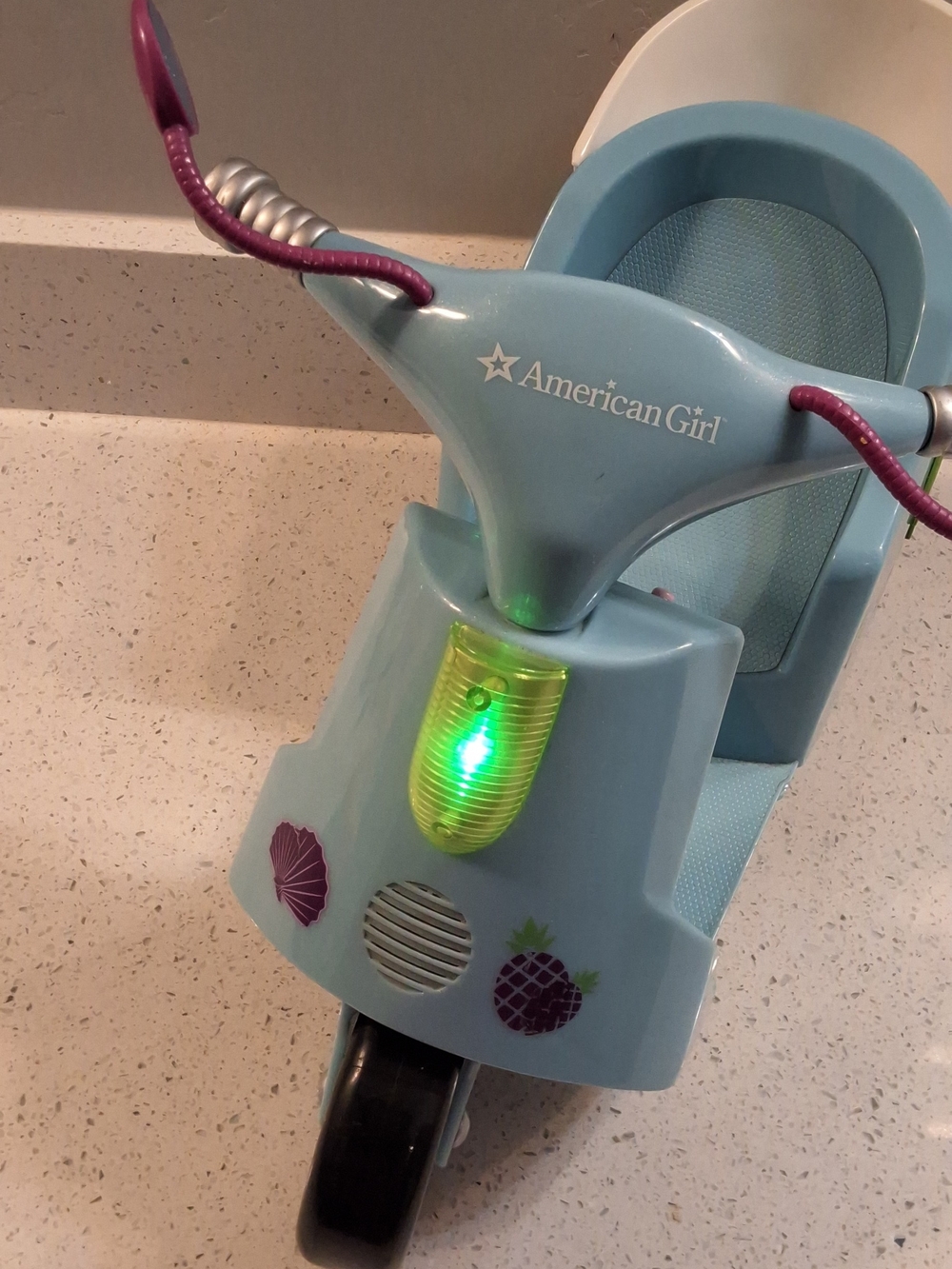 American Girl Light Blue Ride-On Scooter with Pink Floral Decal - Picture 11 of 11